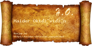Haider Oktávián névjegykártya